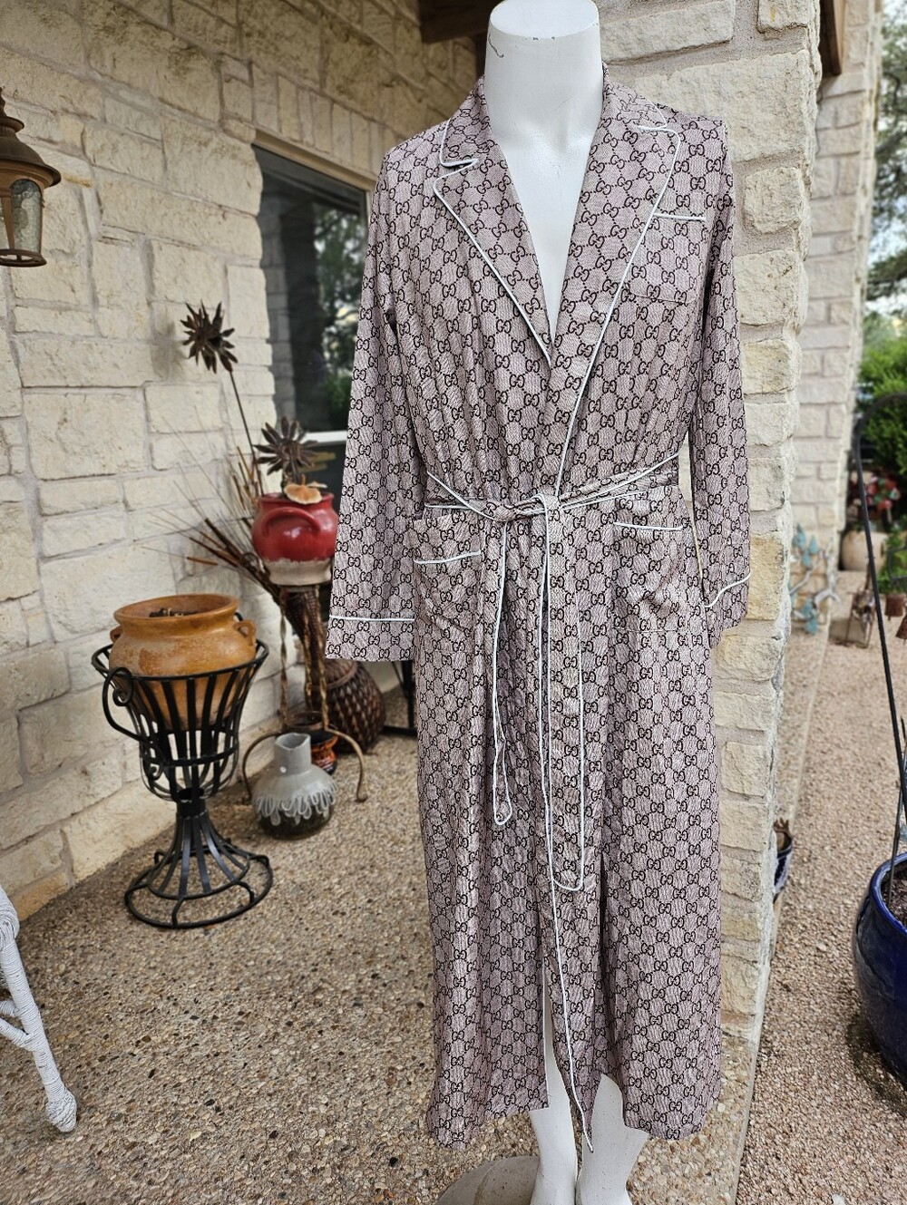 Gucci Mens Sleepwear Robe GG Logo Size XL